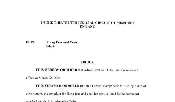Update to 13th Circuit Court Filing Fees and Costs